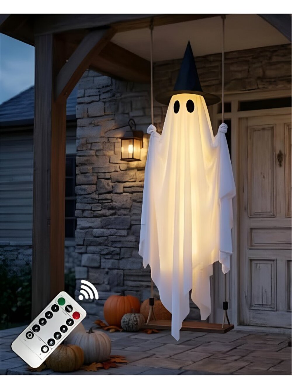 5FT Halloween Swinging Ghost Outdoor Decor,Spooky Hanging Ghost Decorations